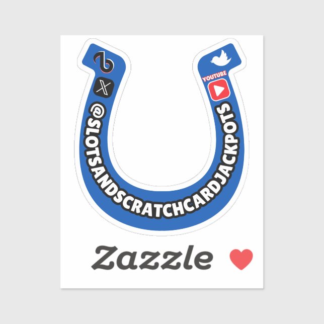 Lucky Horseshoe Socials Custom-Cut Vinyl Sticker (Sheet)