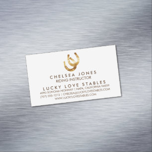 Lucky Horseshoes Equestrian Magnetic Business Card