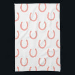 Lucky horseshoes pink pattern kitchen towel<br><div class="desc">Decorate your kitchen with this lucky horseshoe pattern towel. Makes a great gift for horse lovers and cowboys!
Check my shop for lots more colours and patterns!</div>