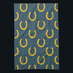 Lucky horseshoes teal pattern kitchen towel<br><div class="desc">Decorate your kitchen with this lucky horseshoe pattern towel. Makes a great gift for horse lovers and cowboys!
Check my shop for lots more colours and patterns!</div>