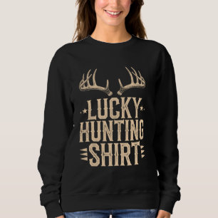 Lucky Hunting Tee Buck Deer Hunter Dad Funny Deer