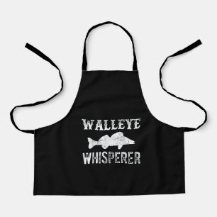 Lucky Ice Fishing Walleye Whisperer Fisherman Apron