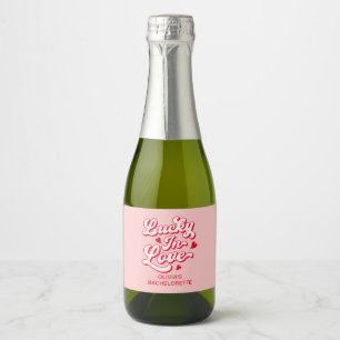 Lucky In Love Bachelorette Champagne Sparkling Wine Label