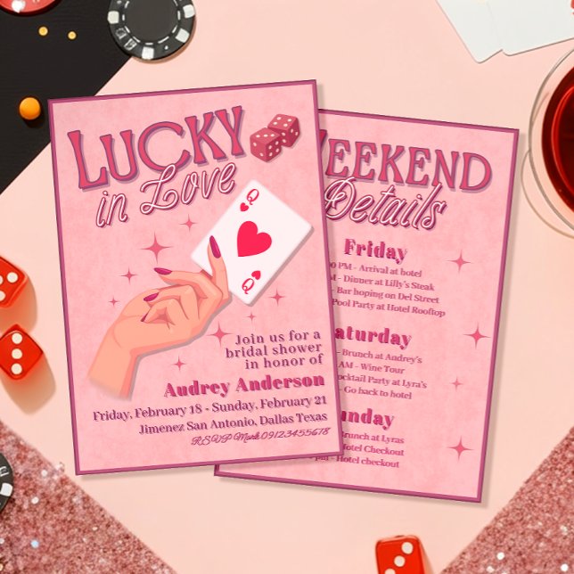 Lucky in Love  Bachelorette  Invitation (Lucky in Love Bachelorette Invitation)