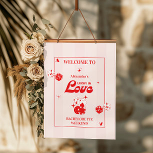 Lucky In Love Bachelorette Weekend Hanging Tapestry