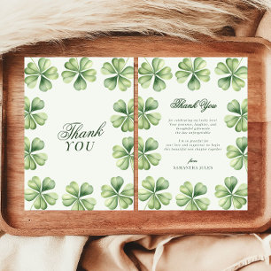 Lucky in Love Bridal Shower Green Shamrock Thank You Card