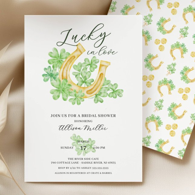 Lucky in Love Bridal Shower Invitation (Creator Uploaded)