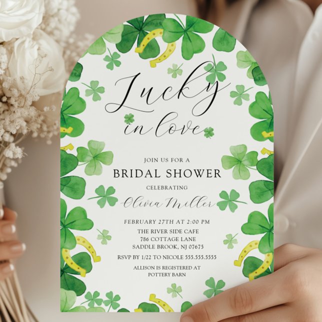 Lucky In Love Bridal Shower Invitation (Creator Uploaded)
