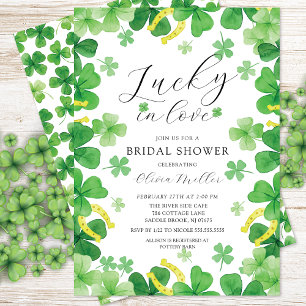 Lucky In Love Bridal Shower Invitation