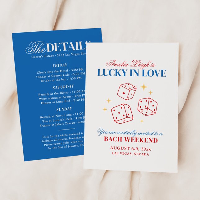 Lucky In Love Casino Bachelorette Weekend Invitation (Creator Uploaded)