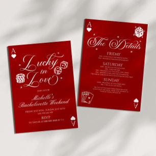 Lucky In Love Casino Bachelorette Weekend Party Invitation