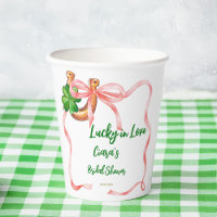 Lucky in love clover leaf bow ribbon bridal shower