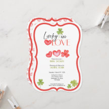 Lucky in Love Cover leaf & hearts : Bridal shower
