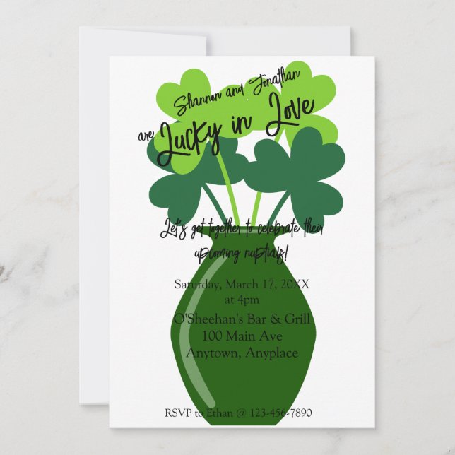 Lucky in Love Engagement Party Invitation (Front)