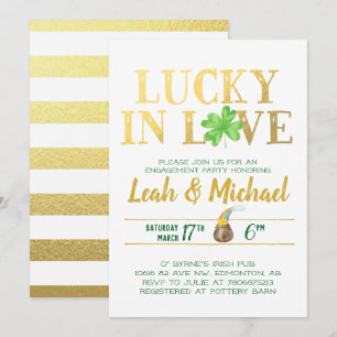 Lucky in Love Engagement Party Invitation