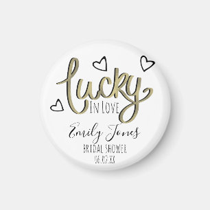 Lucky in Love Hearts Bridal Shower Magnet