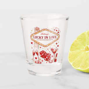 Lucky in Love Las Vegas Bachelorette Casino Party Shot Glass