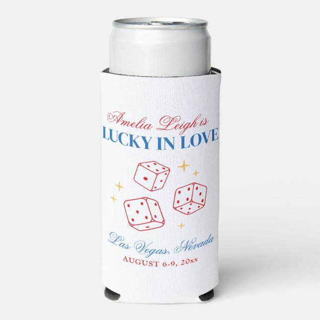 Lucky In Love Las Vegas Bachelorette Seltzer Can Cooler (Seltzer Front)