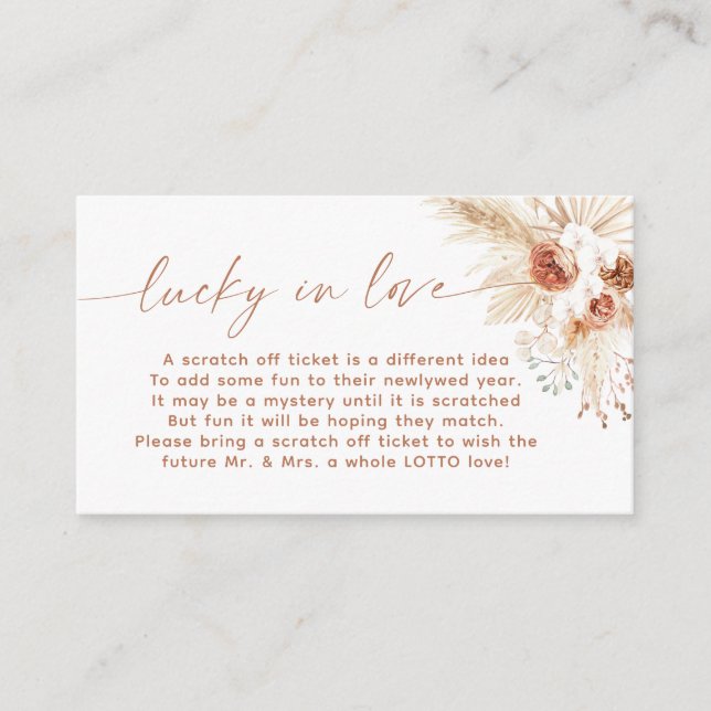 Lucky In Love, Lottery Ticket Insert Card (Front)