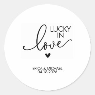 Lucky in Love Lotto Wedding Favour Sticker