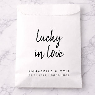 Lucky in Love Minimalist Wedding Lottery Ticket Favour Bags