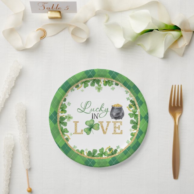 Lucky in Love Paper Plates (Wedding)