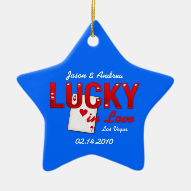 Lucky In Love Personalised Ornament (Front)