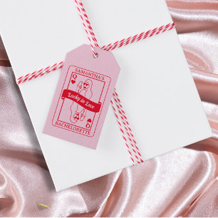 Lucky In Love Pink & Red Bachelorette Favor Gift Tags
