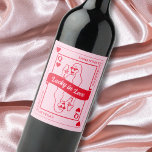 Lucky In Love Pink & Red Custom Bachelorette Favou<br><div class="desc">Raise a glass to love and luck with our personalised 'Lucky in Love' bachelorette party wine labels! Featuring the enchanting Queen of Hearts and a hand-drawn woman outline holding a champagne glass, these labels radiate glamour and excitement in bold pink and red hues. Whether you're celebrating in Las Vegas or...</div>