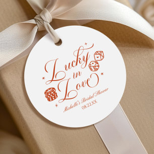 Lucky In Love Playing Card Casino Bridal Shower Favour Tags