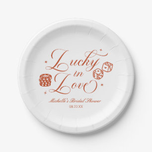 Lucky In Love Playing Card Casino Bridal Shower Paper Plate