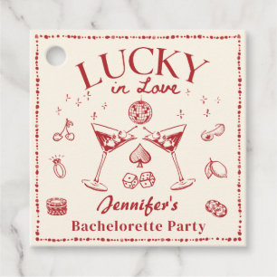 Lucky In Love Red Bachelorette Party Classic Favour Tags