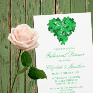 Lucky In Love Rehearsal Dinner Invitation