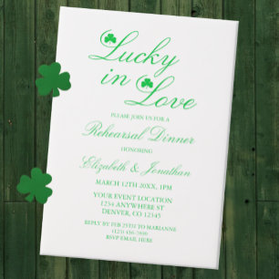 Lucky In Love Rehearsal Dinner Vellum Invitations