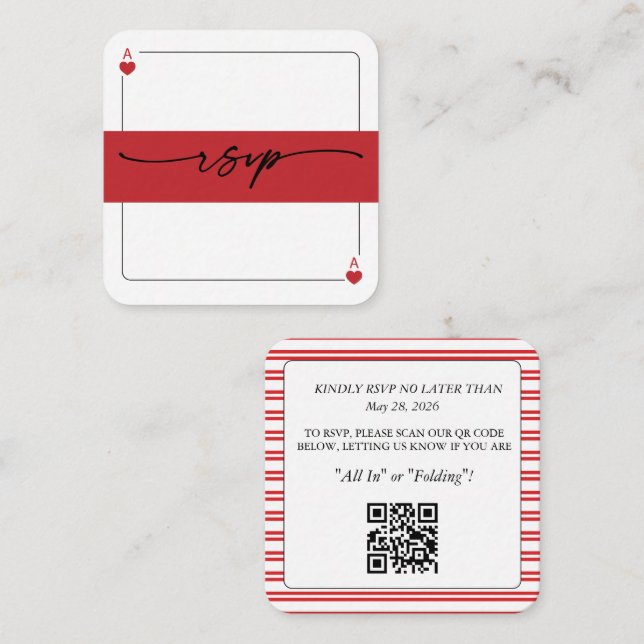Lucky in Love RSVP QR Code Enclosure Card (Front/Back)