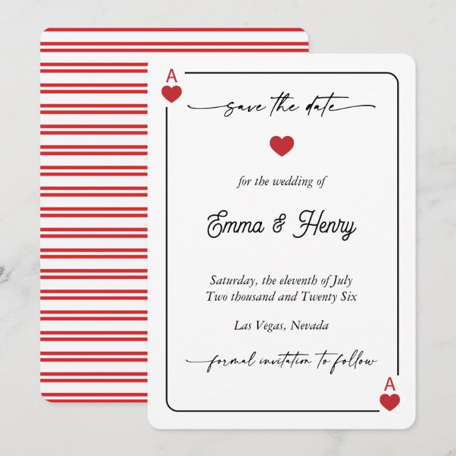 Lucky in Love Save the Date Invitation (Front/Back)