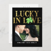 Lucky in Love | Save the Date Postcard