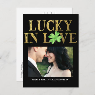 Lucky in Love   Save the Date Postcard