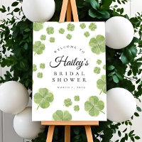 Lucky in Love Shamrock Bridal Shower Welcome Sign