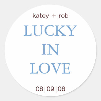 Lucky in Love - Simple and Sweet Classic Round Sticker