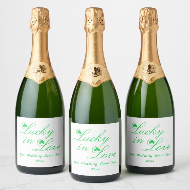 Lucky In Love Sparkling Wine Label (Bottles)