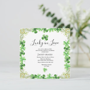 Lucky in Love St Patrick’s Day Irish Shamrock Invitation