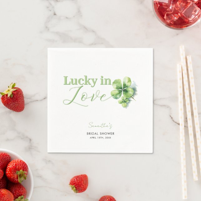 Lucky in Love St Patrick's Bridal Shower  Napkin (Insitu)