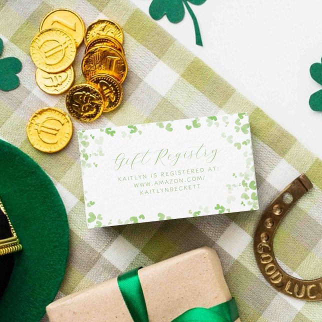 Lucky In Love St. Patrick's Day Bridal Shower Enclosure Card (Creator Uploaded)