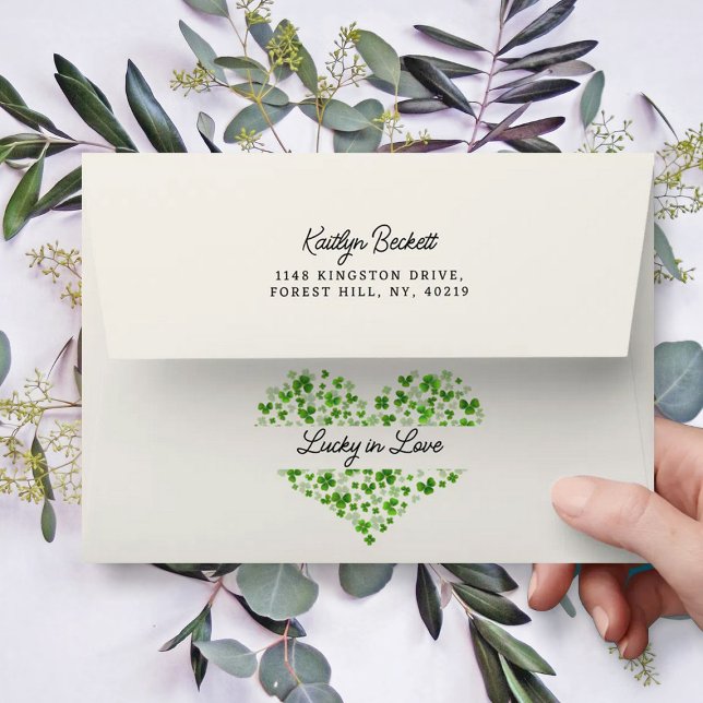 Lucky In Love St. Patrick's Day Bridal Shower Envelope (Creator Uploaded)