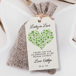 Lucky In Love St. Patrick's Day Bridal Shower Gift Tags<br><div class="desc">Celebrate in style with these sweet, modern and very trendy "Lucky in Love" bridal shower thank you gift tags. The design features a green shamrock watercolor love heart with easy to personalise typography wording which is perfect for a St. Patrick's day or Irish themed wedding celebration. Matching items can be...</div>