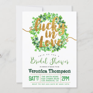 Lucky in Love St. Patrick's Day Bridal Shower Invitation