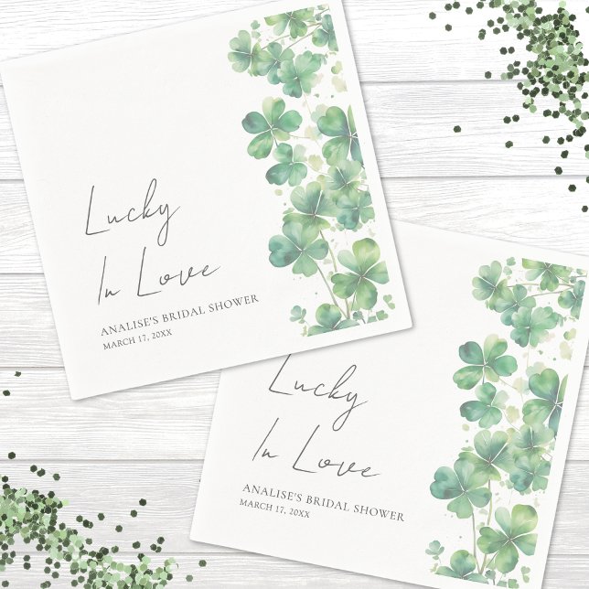Lucky In Love St. Patrick's Day Bridal Shower Napkin (Lucky In Love St. Patrick's Day Bridal Shower Napkins)