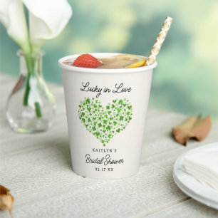 Lucky In Love St. Patrick's Day Bridal Shower Paper Cups