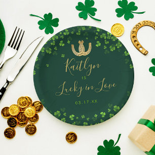 Lucky In Love St. Patrick's Day Bridal Shower Paper Plate
